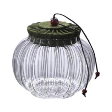 Imagem de Ioensy Jarra de armazenamento de vidro jarra de feijão portátil recipiente de armazenamento de chá portátil recipiente de jarra de jar, Verde