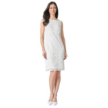 Imagem de Kasper Vestido feminino plus size com costura império, Lírio branco, 38