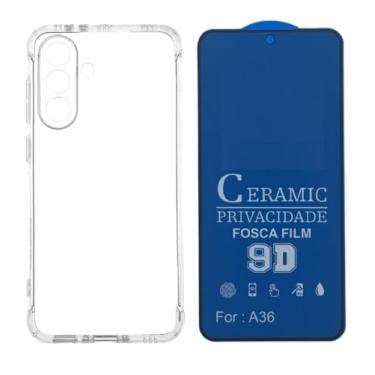 Imagem de Capa Capinha Anti Impacto Shock + Pelicula de Ceramica Fosca Privacidade 9d Protecao de Tela Compatível com Samsung Galaxy A36