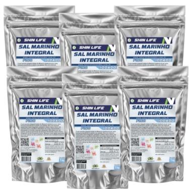 Imagem de Sal Marinho Iodado 6kg Salinas Mossoró Moidio 100% Integral