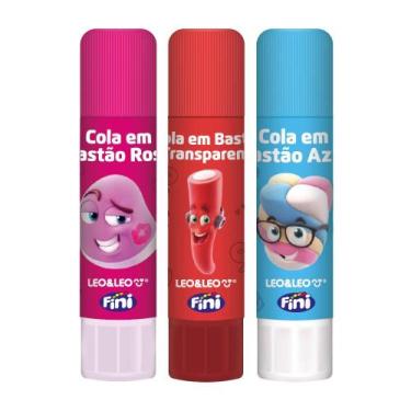Imagem de Kit 3 Colas Bastão Coloridas Com 10 Gramas Fini Leo&Leo