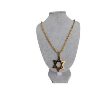 Imagem de Corrente Aço + Pingente Estrela De Davi Hexagrama 309 V6 - style store