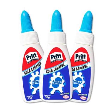 Imagem de Colas branca tenaz Pritt 35g kit com 3 unidades