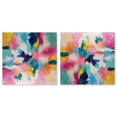 Imagem de Art Remedy Tela de arte de cores saturadas, 40,6 cm x 40,6 cm, embalagem para galeria, melodias esmaltadas I Set