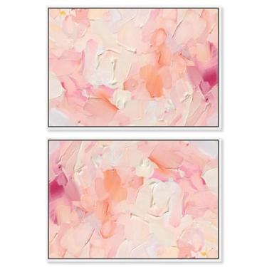 Imagem de Art Remedy Tela decorativa de dopamina, 38 cm x 25 cm, moldura branca, conjunto de terras corais blush