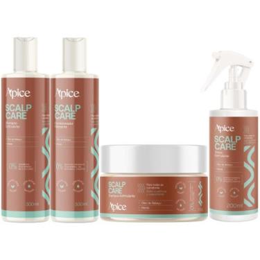 Imagem de Kit Shampoo + Condicionador + Tonico + Esfoliante Scalp Care Apice Tra