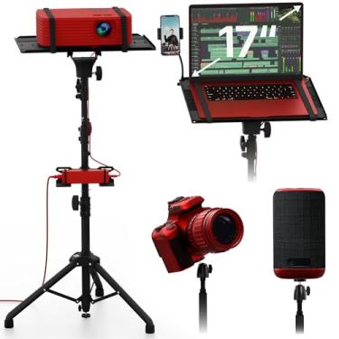 Imagem de PropVue Suporte de tripé de DJ multifuncional atualizado - ajustável de 68,5 cm a 157,5 cm - Equipamento portátil para laptop, luz e mixer de música com junta esférica 360 - ideal para DJs, karaokê,