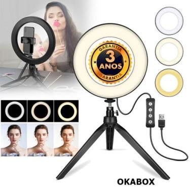 Imagem de Ring Light Mesa Profissional Luz Alta Intensidade Com Tripé - Garantia