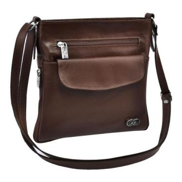 Imagem de Bolsa Transversal LOTUS em Couro Galvani, Café