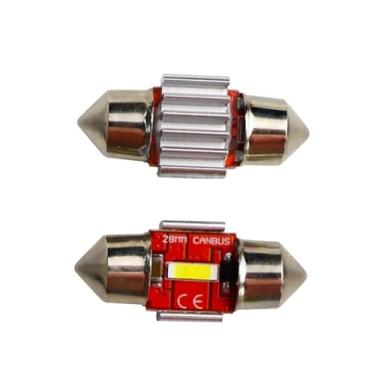 Imagem de Lâmpada LED Torpedo 28mm com Chip CSP 1860, Cor Branca 6000K, Compatível com Sistema Canbus, Ideal para Luz de Teto, Placa ou Iluminação Interna Automotiva