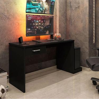 Imagem de Mesa Gamer 127cm Com Gaveta Porta CPU Escrivaninha DRX Preto