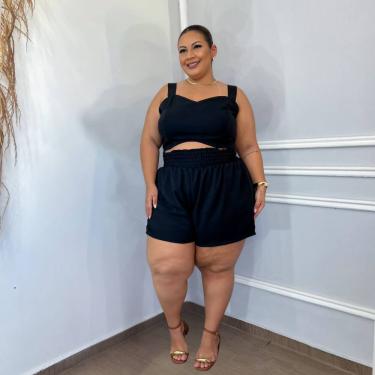 Imagem de Conjunto Plus Size Cropped + Short Solto 54 ao 58 0624
