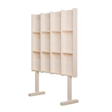 Imagem de Porta-jornais de chão Porta-revistas de chão, estante de leitura de madeira maciça, porta-livros criativo para exposição de jornais e CDs Porta-revistas de chão(Original Wood)