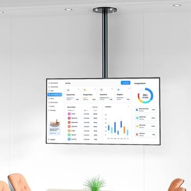 Imagem de CUTPOIY Suporte para TV de teto – Suporte ajustável para TV de teto, suporte giratório de 45° para TV de 24 a 43 polegadas, suporta até 30 kg / 29,9 kg, suporte de chão de teto/chão