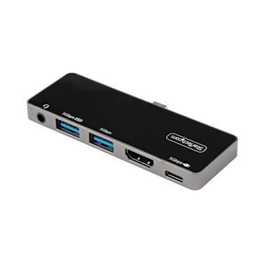 Imagem de Adaptador multiportas USB C - USB-C para 4K 60Hz HDMI 2.0, carregamento de transmissão de energia de 100 W, hub USB 3.0 de 3 portas, áudio - Mini Dock USB-C - Base de viagem USB tipo C portátil