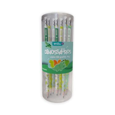 Imagem de Lápis Hb Grafite Borracha - Dinossauros - Pote 72 Unidades