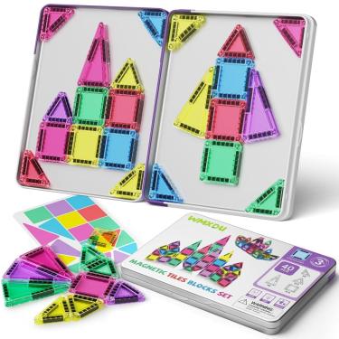 Imagem de Blocos de construção magnéticos WMXDU Mini Magnetic Tiles 40 unidades