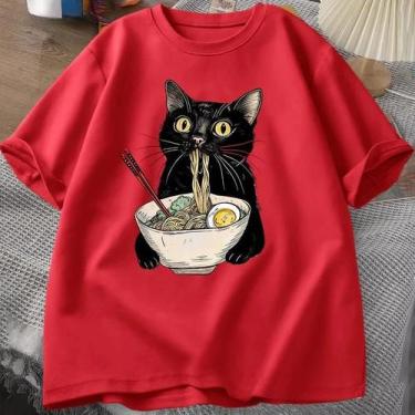 Imagem de Camiseta Retro Gato Preto Ramen - Foodie Lover - Manga Curta, BR-G4, D