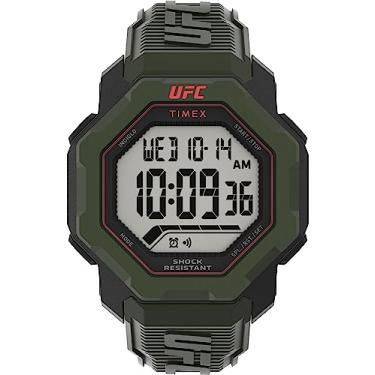 Imagem de Timex Relógio masculino UFC Knockout de 48 mm - pulseira verde com mostrador digital e caixa preta, Verde