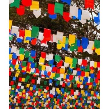 Imagem de Bandeirinha festa junina de plástico kit 300 metros - loja do abençoad