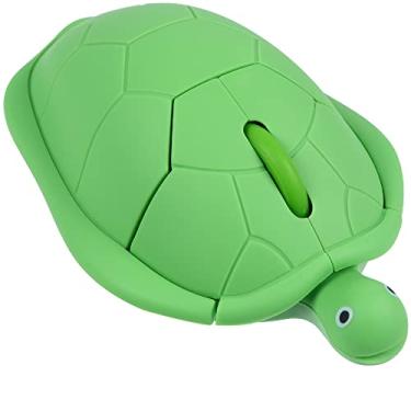 Imagem de Mouse sem fio, animal fofo, formato de tartaruga verde, clique silencioso, ergonômico, portátil, silencioso, para viagem, leve, USB, óptico, sem fio, para PC, laptop, Mac, MacBook, desktop, crianças,