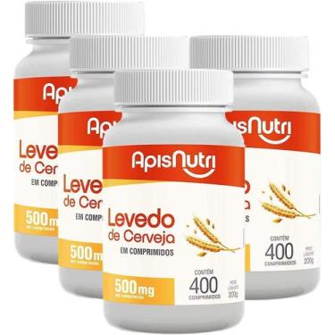 Imagem de Kit 4 Und Levedo de Cerveja 400cps 500mg Apisnutri