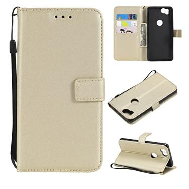 Imagem de Capa de Estojo Para o caso do Google Pixel 2, para o caso da carteira do Google Pixel 2, os slots de cartão estão fechamento magnético, protetor Pu Couro [à prova de choque Tpu] Flip capa w pulseira p
