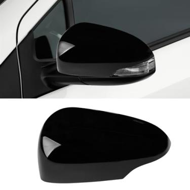 Imagem de OWITAT Compatível com Toyota Prius C 2012-2018 tampa do espelho do lado esquerdo do motorista, preto brilhante, substituição da tampa do espelho retrovisor da porta lateral com luz de seta para Prius