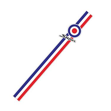 Imagem de Acc-Creativity Adesivo de carenagem frontal de motocicleta compatível com Vespa GTS300 LX150 (azul com vermelho)