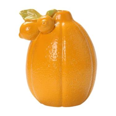Imagem de Wswqop Vaso de planta de vaso de de cerâmica em forma de frutas Decor de planta decorativo para casa, Laranja 10.2cmx12.3cm