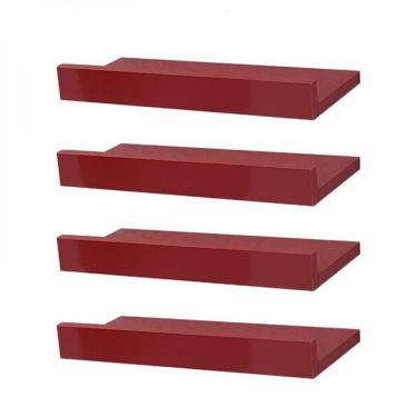 Imagem de Kit 4 Prateleiras Porta Quadros 40 x 15cm Vermelha