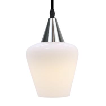 Imagem de Lustre Pendente Taschibra Monalisa Branco Leitoso E27 Bivolt Prata