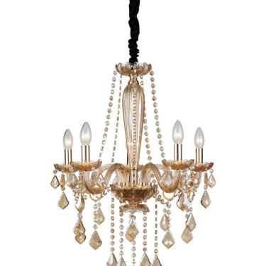 Imagem de Lustre Orluce Cristale Maria Tereza 5 Braços E14 Champanhe Bivolt