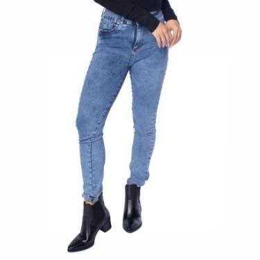 Imagem de Calça Feminina Sawary Jeans Boot Levanta Bumbum Cut Azul-Feminino