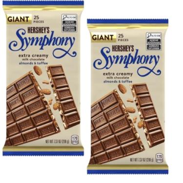 Imagem de 2 Giant Barra Chocolate Hershey Symphony Almonds Toffee