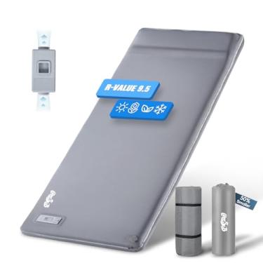 Imagem de CoolSub Almofada de dormir autoinsuflável com bomba elétrica, tapete de dormir de espuma viscoelástica ultra-espesso de 7,9 cm com travesseiro, isolamento de enchimento rápido e colchão de acampamento