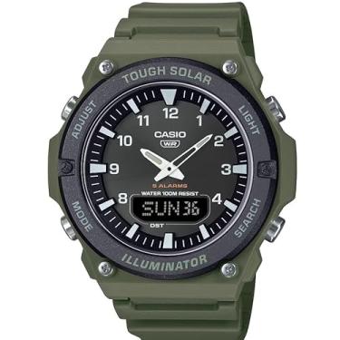 Imagem de Casio Série AQ-S820W | Preto/Verde | Solar Resistente | Hora Mundial | Iluminador LED | Relógio Ana-Digital, Verde