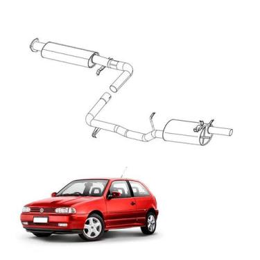 Imagem de Kit Completo Escapamento Gol 1.6 e 1.8 1997 a 1999 - Pioneiro