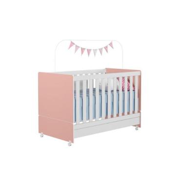 Imagem de Berço Mini Cama Encanto Para Quarto Infantil Rosê Branco - Peternella