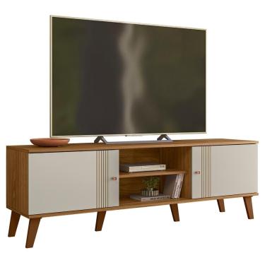 Imagem de Rack Bancada Para Tv 65 Polegadas 160 Cm Denv Plla Nature Off White