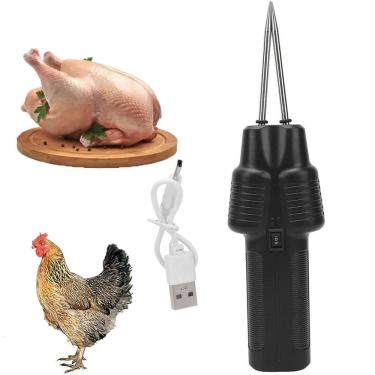 Imagem de Depenador Eletrico Galo Galinha Frango Aves Tira Penas Ganso Peru USB Recarregavel Cozinha Fazenda