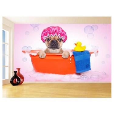 Imagem de Papel De Parede Animal Cão Petshop Banho Tosa 3,5M Anm374 - Você Decor