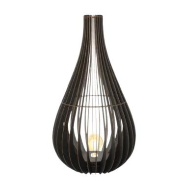Imagem de Abajur Grande De Chão Tulipa Mdf Luminária - Preto