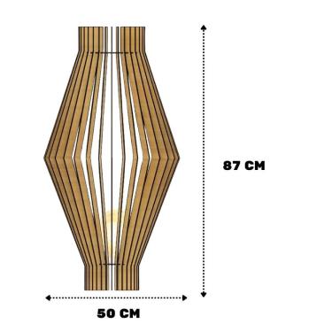 Imagem de Luminária De Chão Acrópole Mdf Luminária MDF Cru