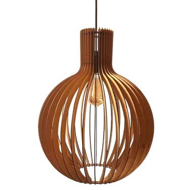 Imagem de Luminária Teto Tipo Pendente Riviera Em Mdf - Completa