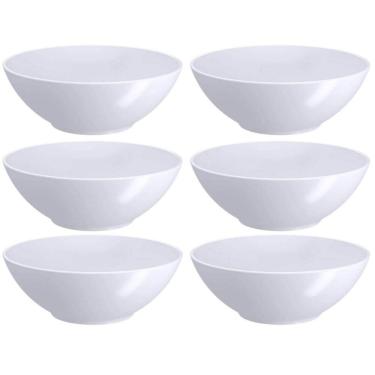 Imagem de Kit 6 Cumbucas Servir 500ml Tigelas de Plástico Branco Bowl Multiuso Coza