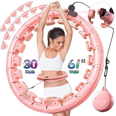 Imagem de Leann L!fe | Aro Hula fitness inteligente ajustável atualizado | Exercitador de abdômen | Equipamento para perda de peso | 27 elos/nós para ajuste de adultos e crianças, incluindo tamanhos plus size | Massageador abdominal e toner