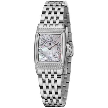 Imagem de Relógio feminino quartzo design fino elegante com strass em aço inoxid