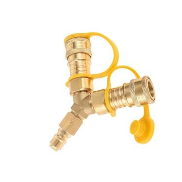 Imagem de Viefow Adaptador de conexão rápida/desconexão rápida de gás natural/propano, divisor Y de 3/20.3 cm, adequado para churrasqueiras a gás natural, trailer, forno de pizza, fogueiras de pátio e fogueira