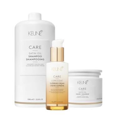 Imagem de Kit Keune Care Satin Oil Shampoo Litro Máscara e Lumi Coat Supreme Cream (3 produtos)
